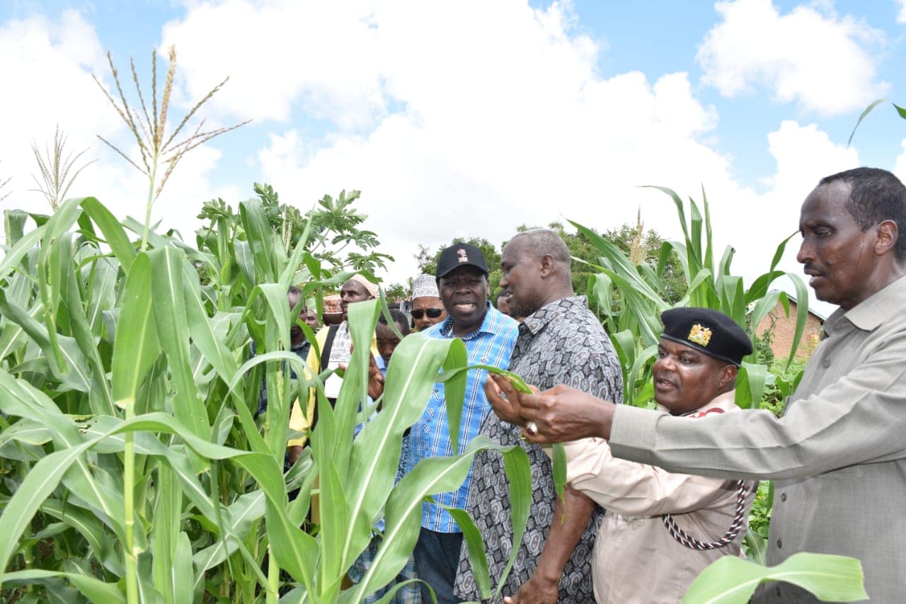 Agricultural organisation representatives conducting a field visit at Biliqo, farm, Eldas.